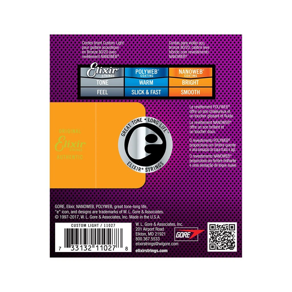 Elixir Nanoweb 80/20 Bronze Acoustic Guitar Strings 5 Elixir Nanoweb 80/20 Bronze Acoustic Guitar Strings - Image 3