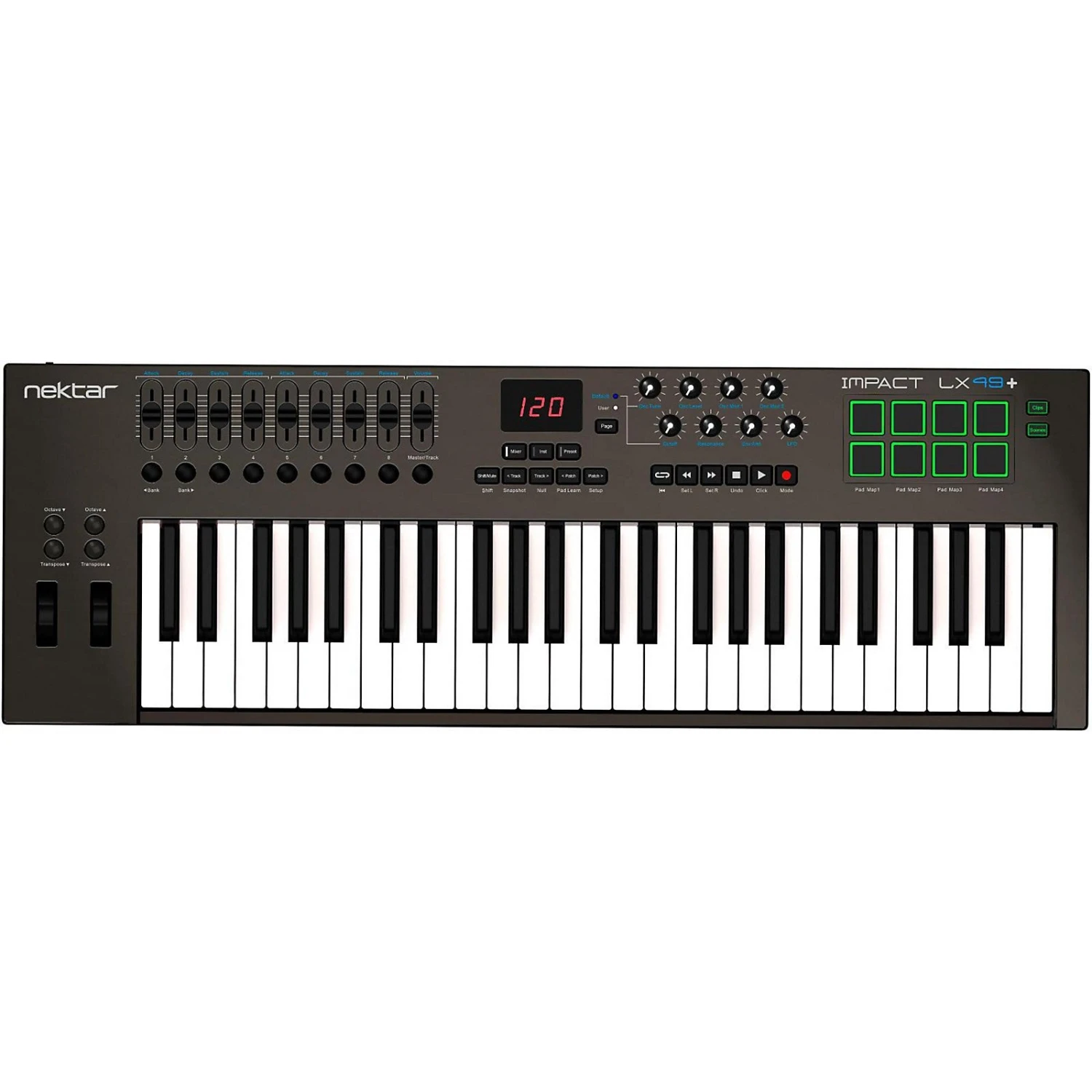 Nektar Impact LX49+ 49-Key MIDI Keyboard Controller 3 Nektar Impact LX49+ 49-Key MIDI Keyboard Controller