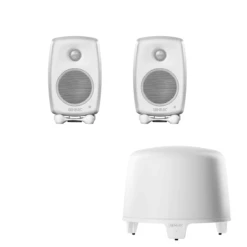 Genelec G ONE 2.1 Stereo System Bundle (White)