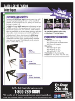 Onstage GA100 Guitar Capo 9 Onstage GA100 Guitar Capo -Audio Equipment Store ga100