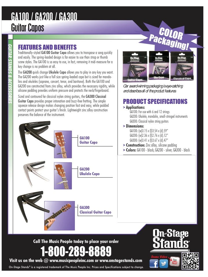 Onstage GA100 Guitar Capo 6 Onstage GA100 Guitar Capo - Image 4